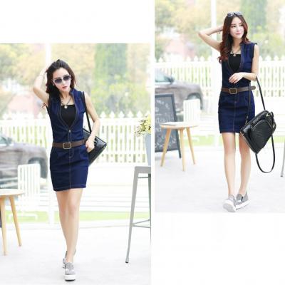 ĐẦM JEAN FORM BODY CỔ V KÈM ÁO THUN - NJ986
